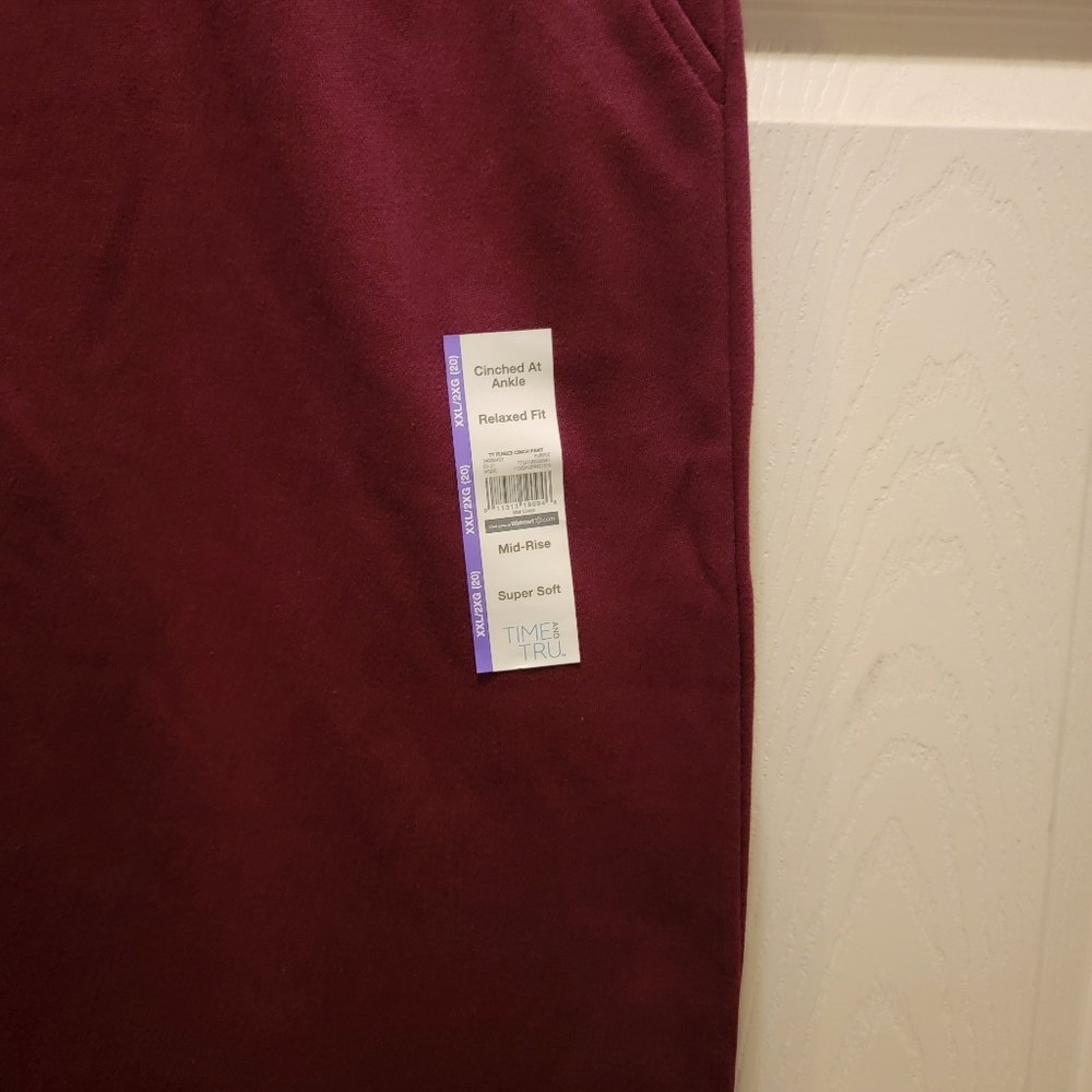 Time & Tru Purple Sweat IT Fleece Cinch‎ Pant  XXL - Picture 2 of 8